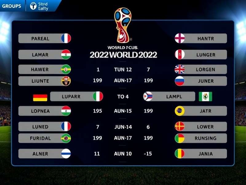 2022 World Cup groups visualization showing all 8 groups with team flags