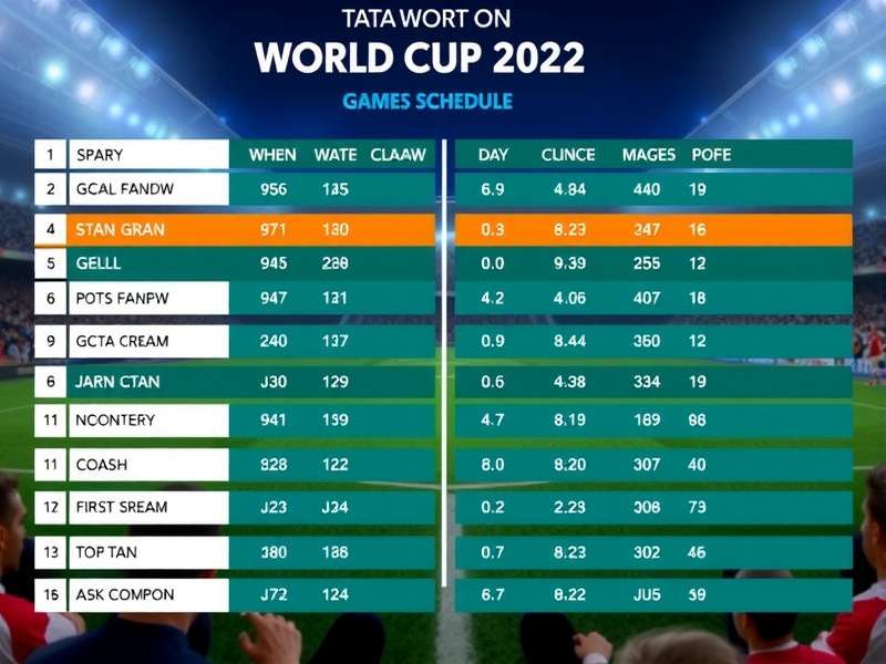 FIFA World Cup 2022 stadium in Qatar with vibrant lighting