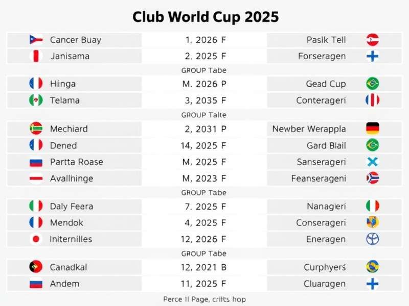 Visual representation of 2025 Club World Cup groups draw with team logos