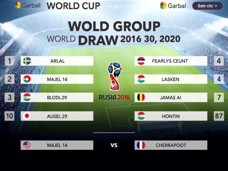 FIFA World Cup draw ceremony with footballs in groups