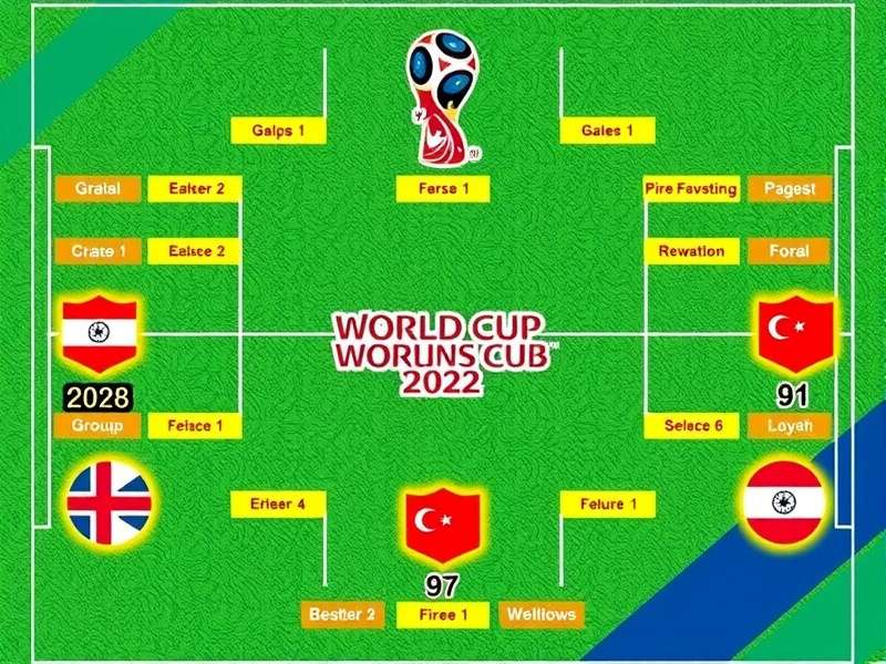 Visual diagram of the 2022 World Cup group stage bracket matrix showing team connections