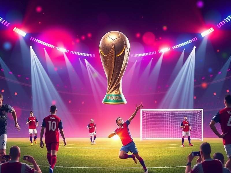 A dramatic overhead shot of a World Cup group stage match in a packed stadium