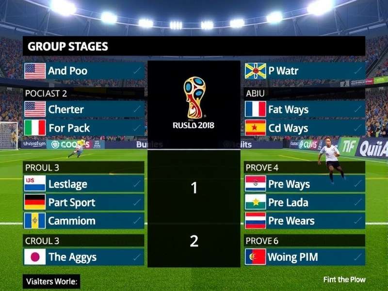 Dynamic collage showing fans, team huddles, and iconic moments from various FIFA World Cup group stage matches