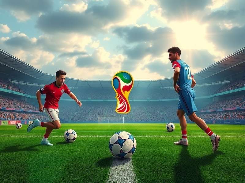 Qatar 2022 World Cup Stadium with team flags