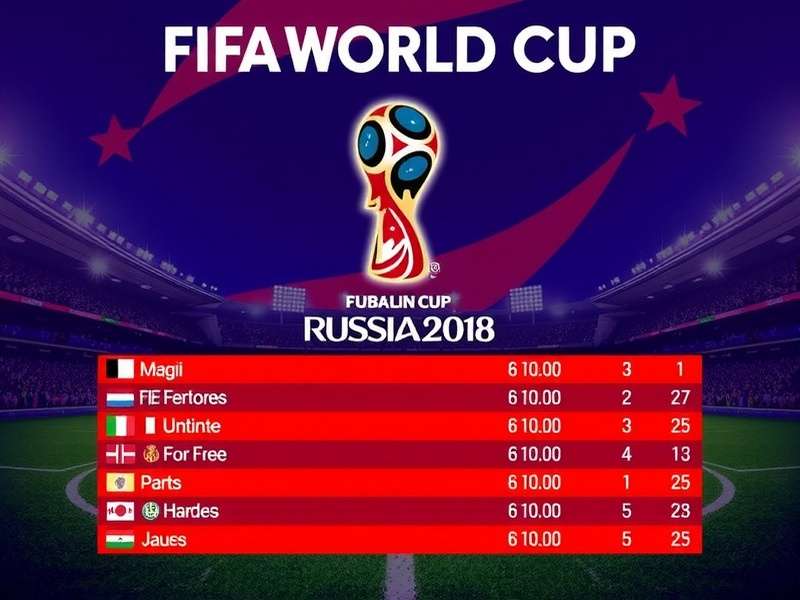 Dynamic visualization of a FIFA World Cup group standings table on a large screen