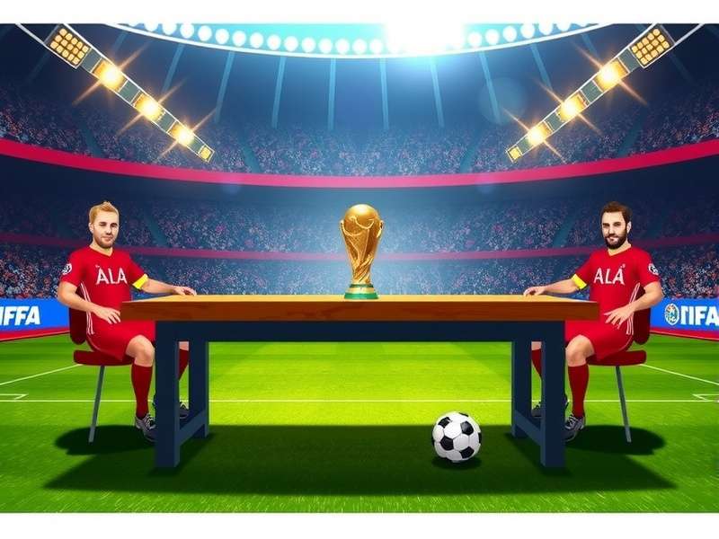 A vibrant visual representation of a FIFA World Cup group stage table with flags and standings