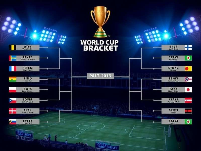 Visual representation of a complex football tournament bracket with connecting lines