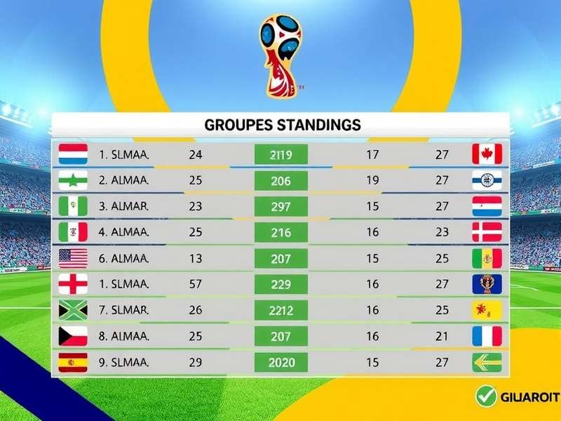 World Cup Groups Standings 2026 — 16 groups of 48 teams competing for glory