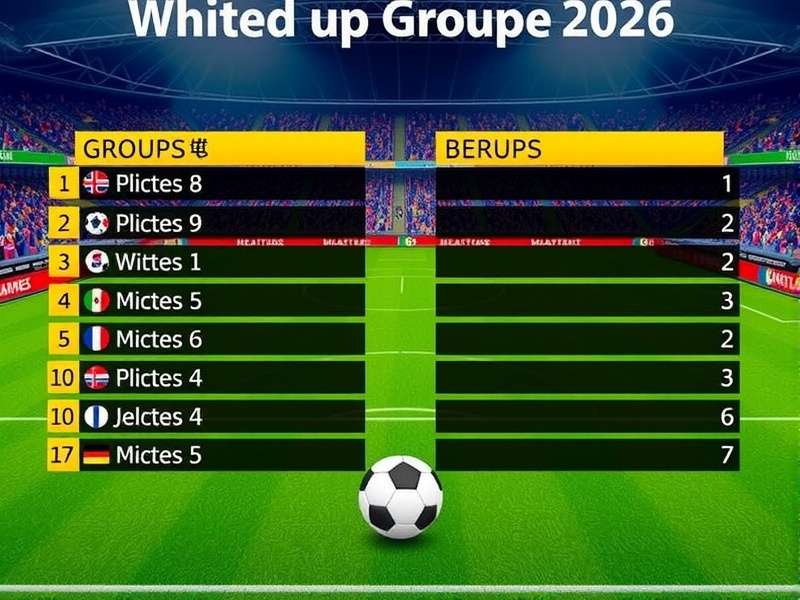 2026 World Cup Europe groups concept map with UEFA stars and football symbols