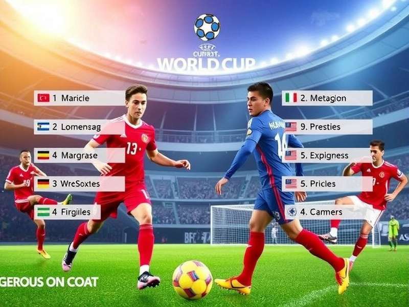 Football fans celebrating with Indian flag and world cup groups chart