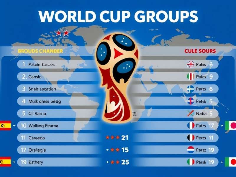 World Cup groups overview showing group stage format with teams and flags