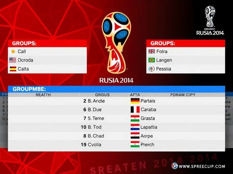 2014 World Cup Groups overview banner showing the tournament in Brazil
