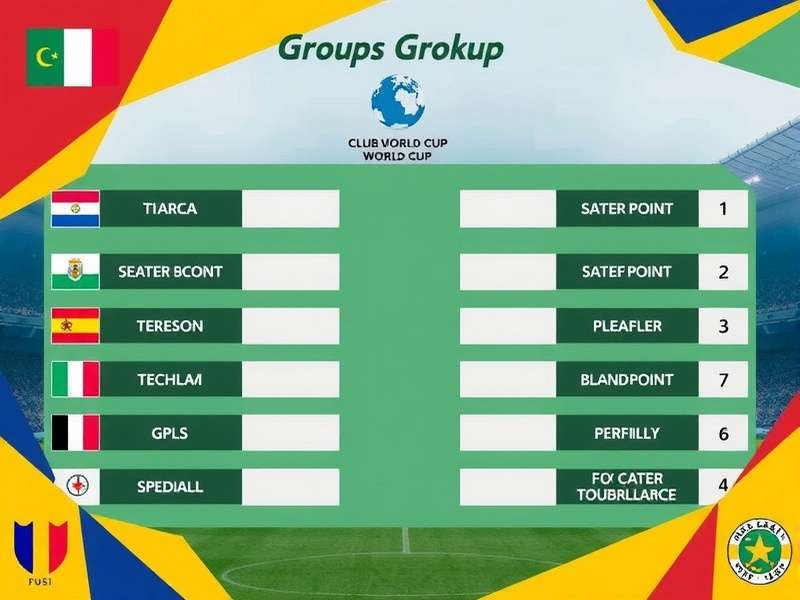 Club World Cup trophy and group stage points table background