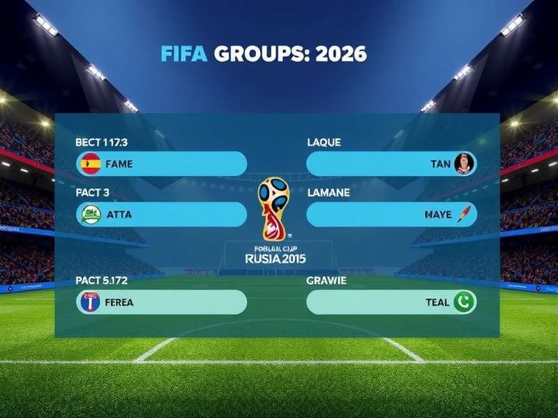 FIFA Club World Cup 2026 trophy and football on pitch under stadium lights