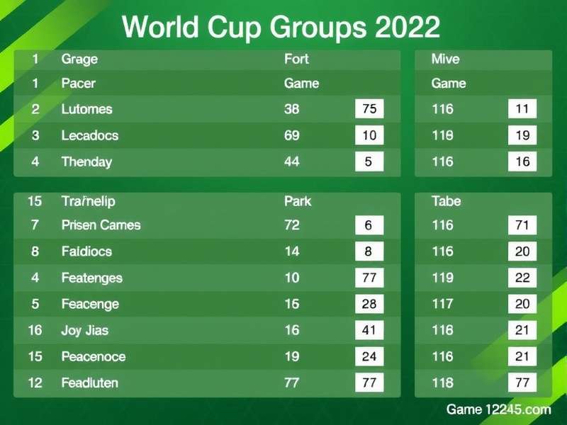 World Cup 2022 Groups Tables overview with team badges and standings