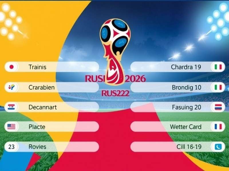 2026 FIFA World Cup group draw ceremony with trophy and flags